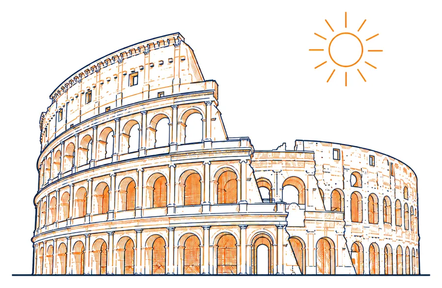 Colosseo, disegno a linee